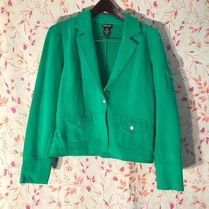 **Rafaella Green Single Snap Blazer Jacket Medium